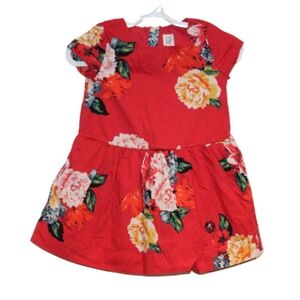 3/$25 🏷 Gap Red Floral Dress Size 18-24m